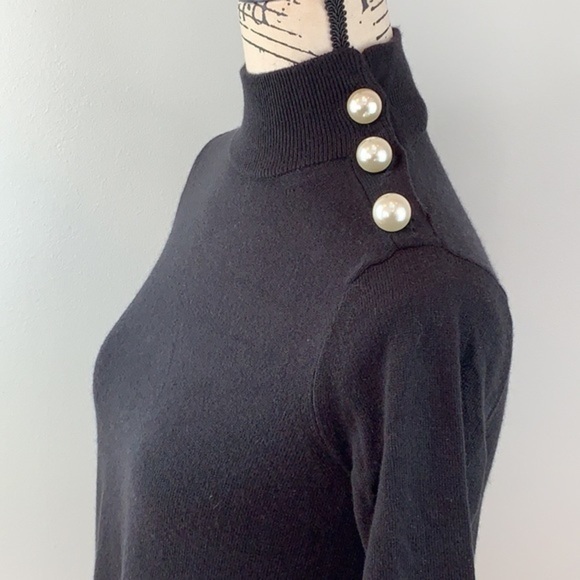 Broome Street Kate Spade Pearl Turtleneck Sweater With Lace Panel Hemline NWOT - Picture 7 of 10